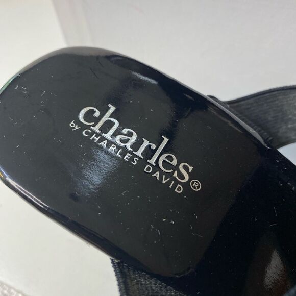 Charles by Charles David patient leather platform wedge t strap elastic sandals - Picture 8 of 8